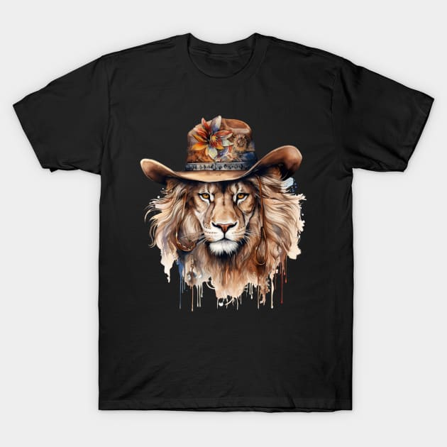 Watercolor Boho Lion #2 T-Shirt by Chromatic Fusion Studio
